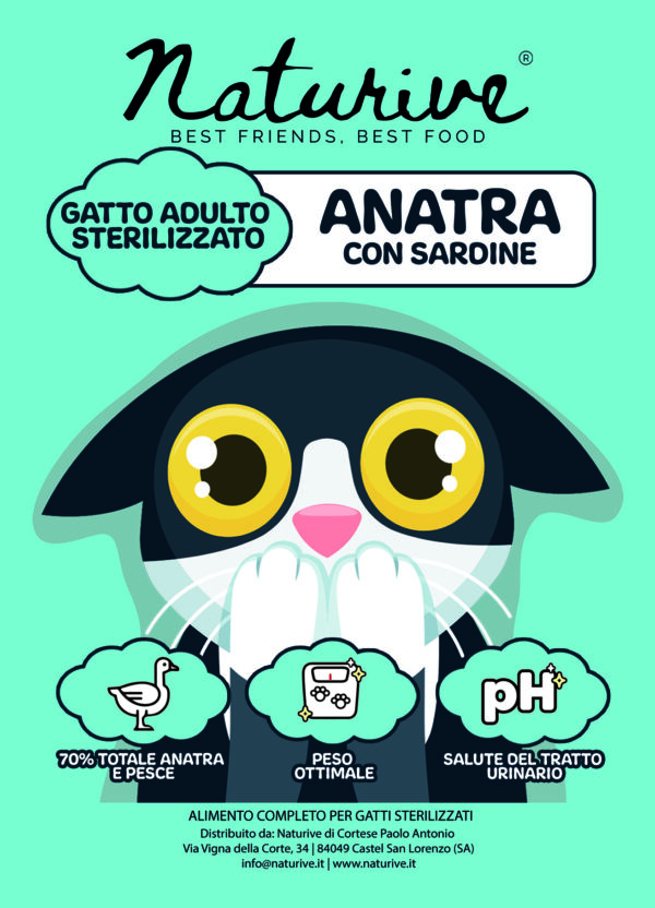 Anatra con sardine - Gatto adulto sterilizzato