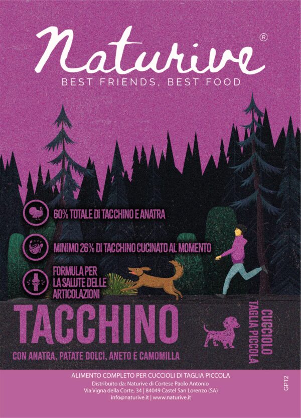 Tacchino Britannico con prezzemolo, papaia, ortica, zucchine e zucche_ Cane adulto piccola taglia