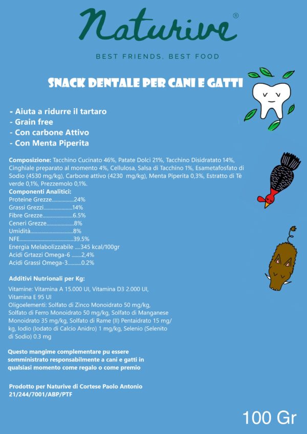 Snack Dentale per cani e gatti 100 gr